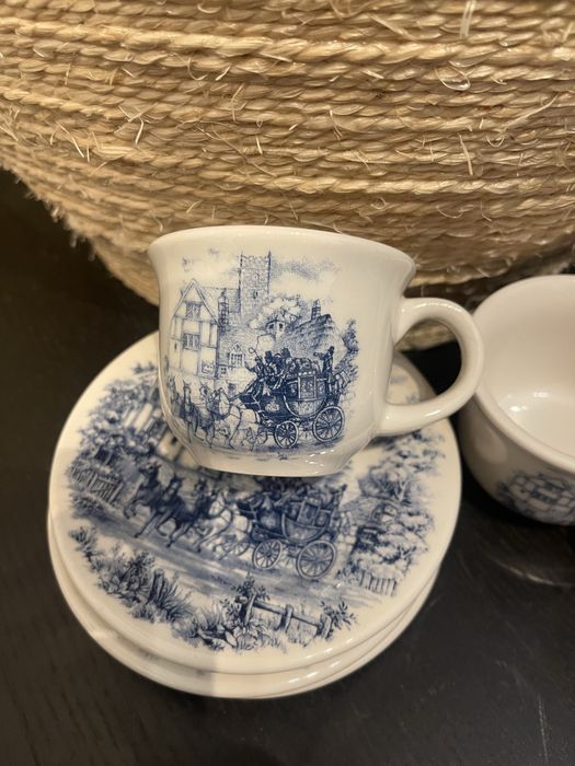 : Conjunto Chávenas e Pires Oxford - Cena Inglesa (Azul)