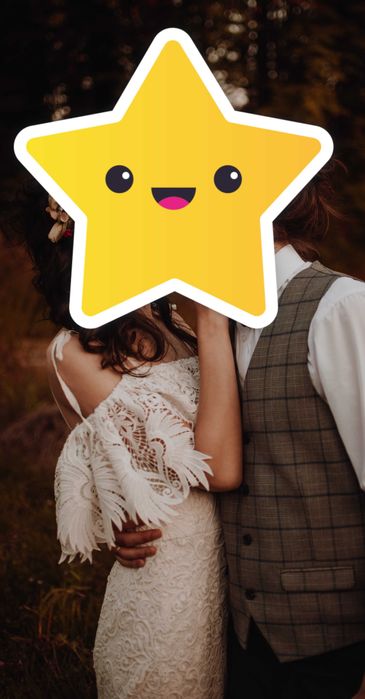 Suknia ślubna w stylu boho/ rustykalnym, rozmiar 34/36