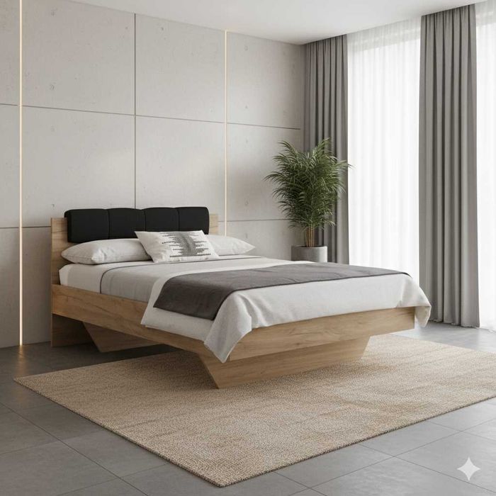 Сучасне ліжко Луна 2 з м'ягкою спинкою.Меблі Ужгород купити.