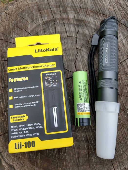 Тактический фонарь Convoy S2+ XM-L2 / 2.1А / 1000 люмен / серый