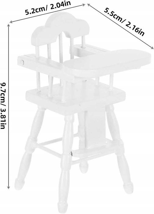 1:12 krzesełko do karmienia do domku dla lalek krzesło hemoton meble