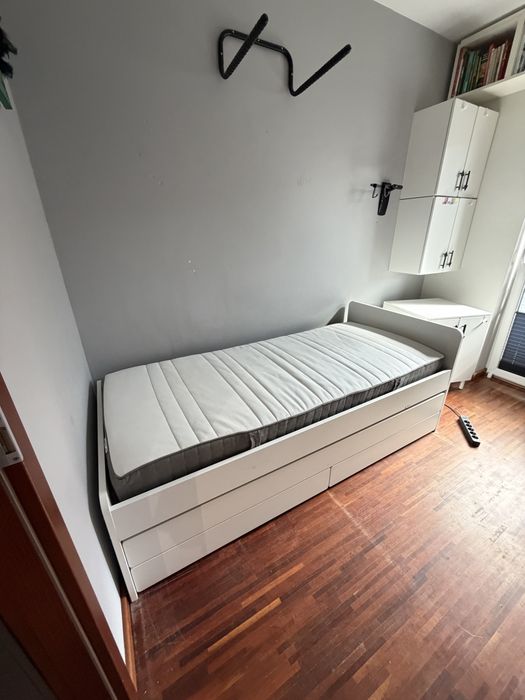 Lóżko podwojne Ikea Slakt z szufladami