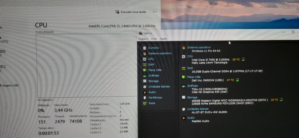 ‼ Promo ‼ DELL 7ª Geração|i5.7400-3.5G|16G|HDMI|NVMe256+HD500|5G+BT|W11