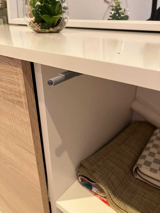 Aparador branco brilhante carvalho 3 portas puxadores invisiveis 154cm