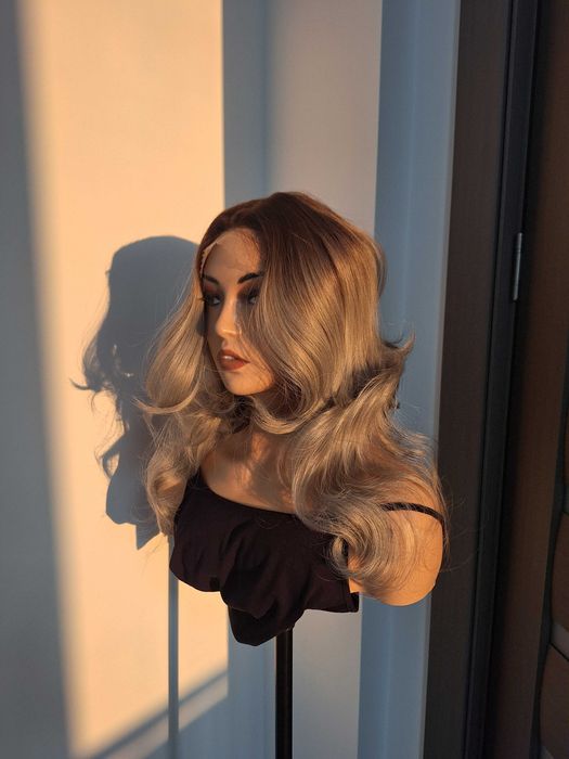 Peruka lace ombre blond platynowy