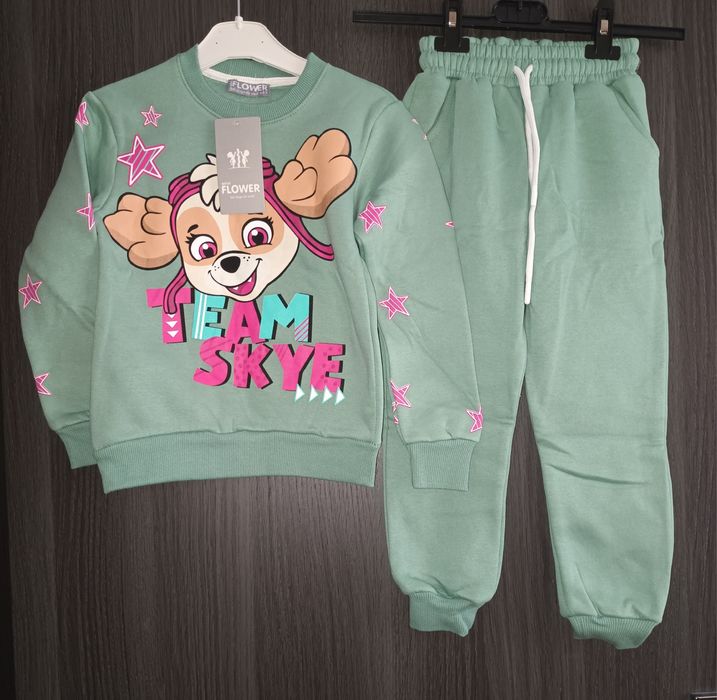 Dres Skye bluza spodnie ocieplany zielony 110 116