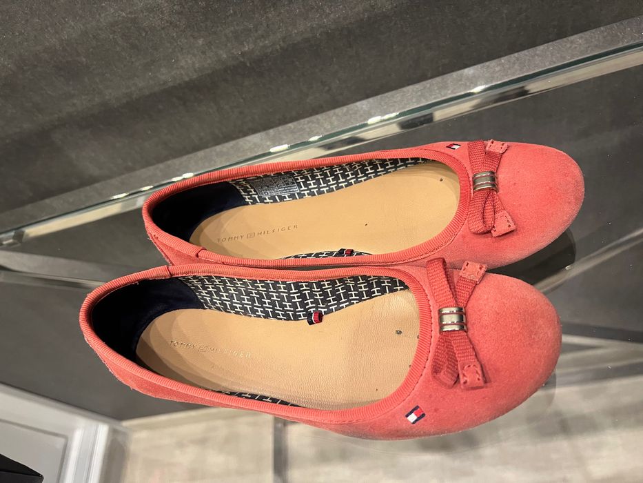 Balerinki baleriny Tommy hilfiger 37 zamsz koralowe ceglaste