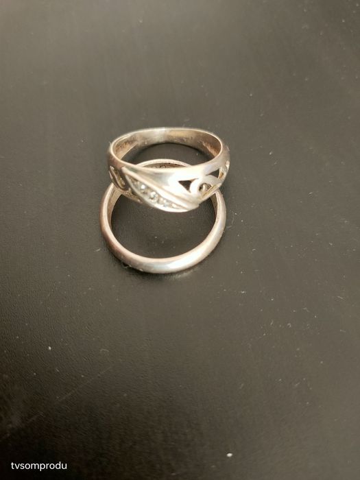 Anel em prata e aliança em prata