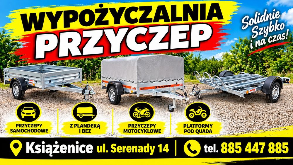 Wypożyczalnia ogrodniczo budowlana przyczep