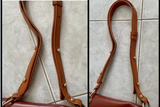 Mala estilo couro castanho-avermelhada