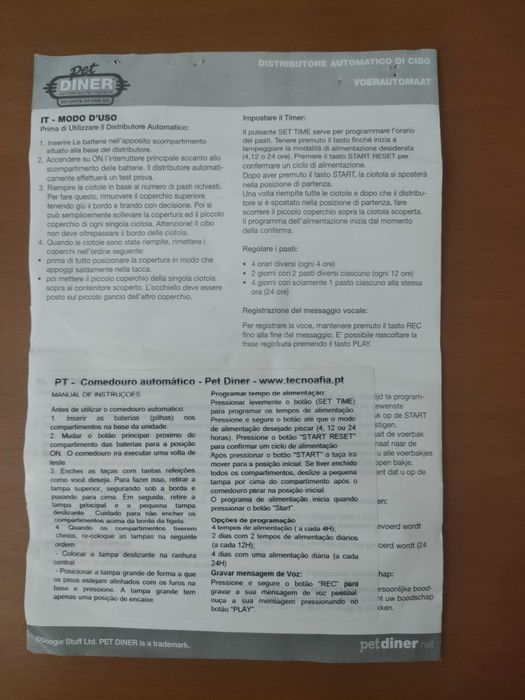 Comedouro/dispensador automático programável para animais