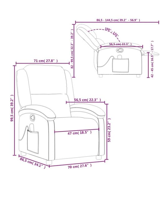 Sofá com massagem e reclinável
