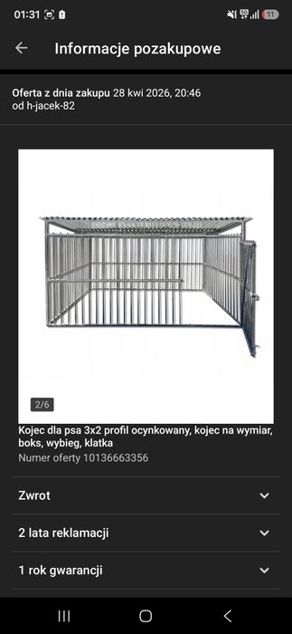 Kojec dla psa 3×2