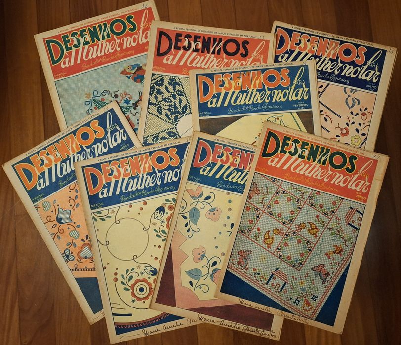 8 Revistas "Desenhos para a mulher no lar" anos 40