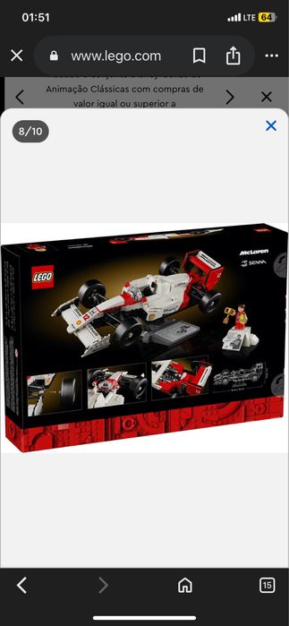 LEGO McLaren MP4/4 Ayrton Senna: Por abrir.