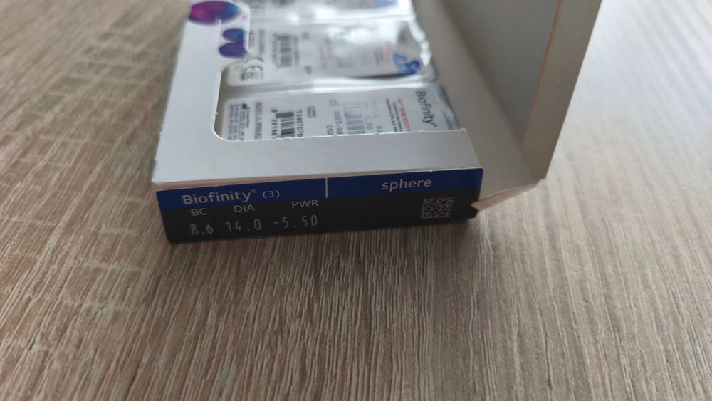 Soczewki Biofinity -5.50 8.6 opakowanie