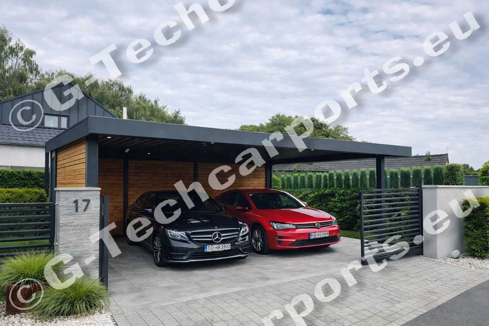 Wiata samochodowa 6x6 garażowa | nowoczesny carport | Premium