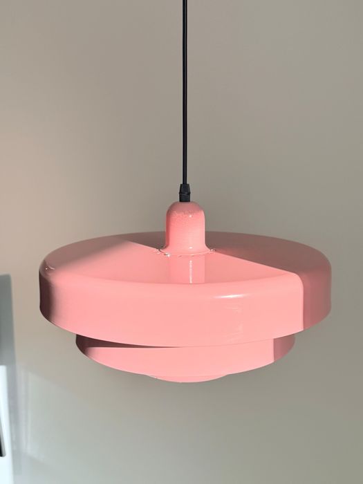 Duża metalowa lampa wisząca mid centaury modern retro vintage bauhaus