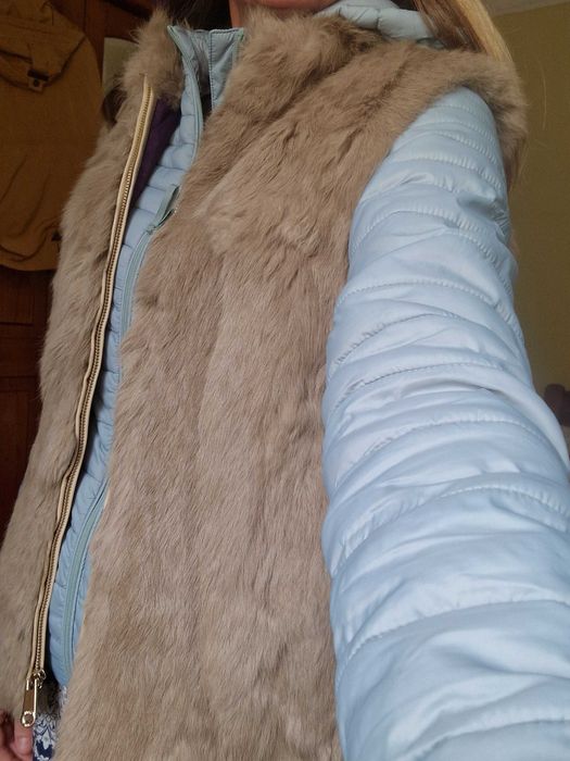 Colete de pele de coelho tratada  S