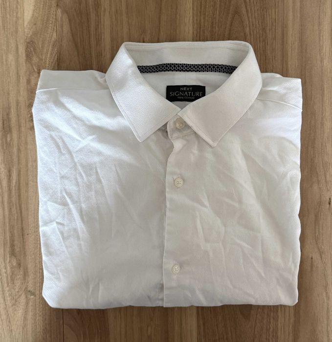 Elegancka biała koszula z długim rękawem XL (extra large) bawełniana