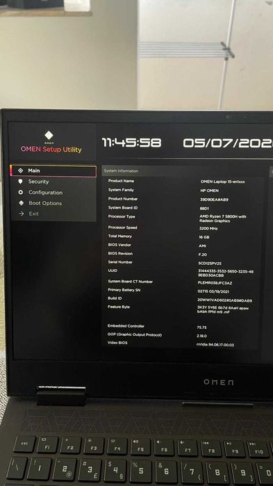 Portátil OMEN 15 - Ryzen 7 5800h / RTX 3060