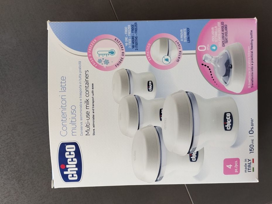 Copos para armazenar leite materno