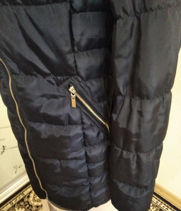 Довга куртка єврозима-демісезон темно-синя, р.8/38, зріст 165