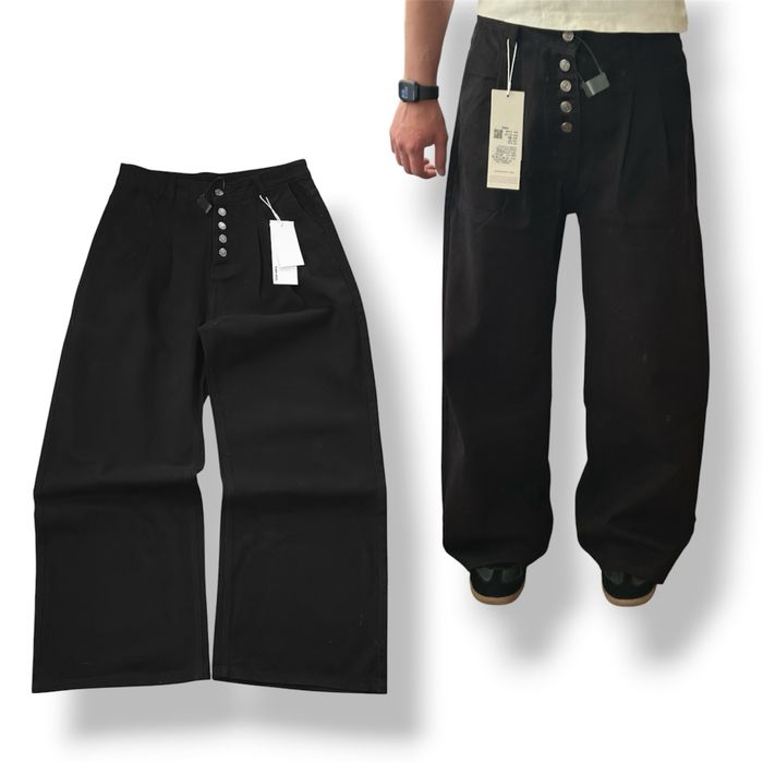 Black Baggy Wide Jeans Чорні Широкі Джинси бершка Прямі Защипи Ґудзики Y2K SK8 Grunge Archive Чёрные Джинсы Бегги Широкие Оверсайз джейдед лондон