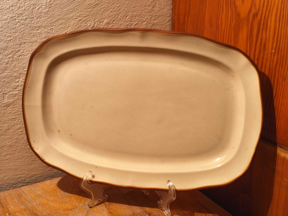 Bardzo duży beżowy półmisek Nostalgia Porcelit Pruszków PRL