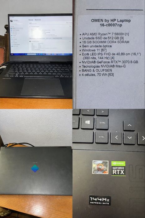 Portátil Gaming HP OMEN 16 – RTX 3070 | Ryzen 7 | 144Hz