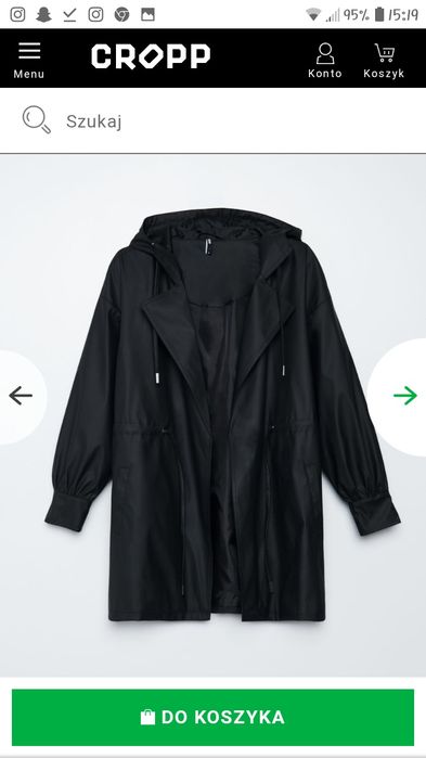 Parka kurtka płaszcz z imitacji skóry S/M