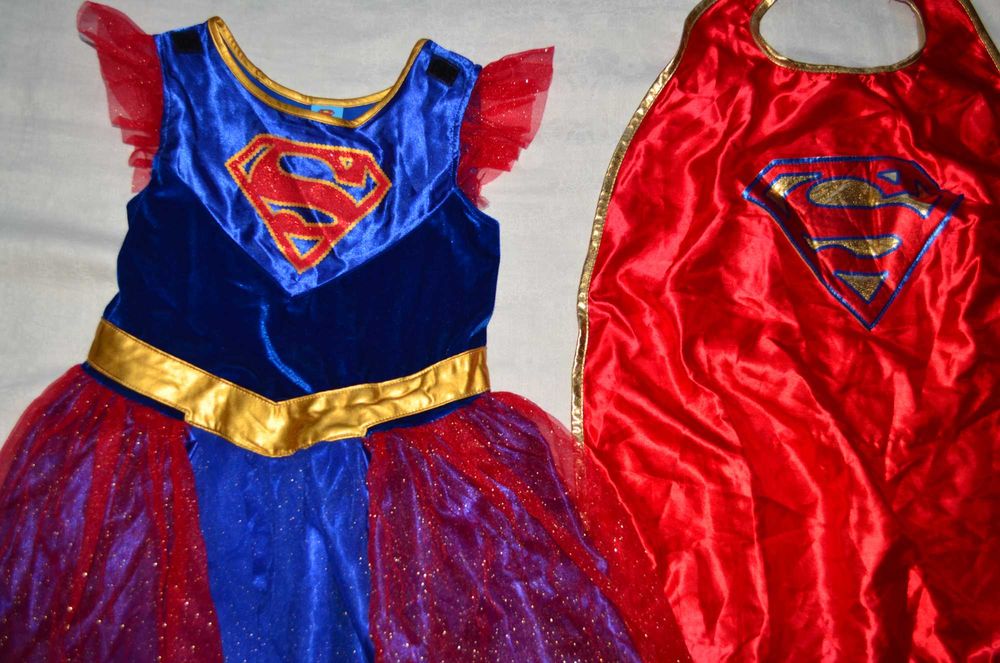 Платье с плащом SuperGirl 9-10y СуперДевушка костюм карнавальный образ