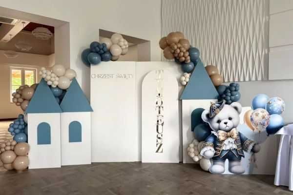 Loventi Zestaw ścianek dekoracyjnych Zamek MDF na urodziny i roczek