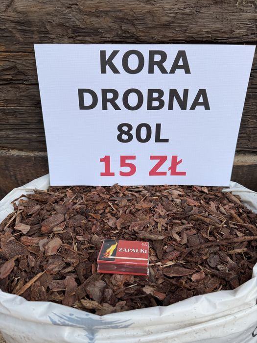 Kora sosnowa 80l Trzy frakcje. Dobna ,Średnia ,Gruba . Transport
