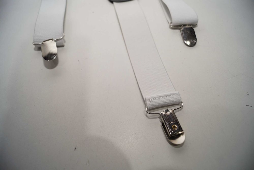 W147 Szelki białe męskie regulowane Ducino