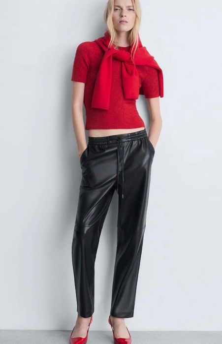 Шкіряні штани Mango