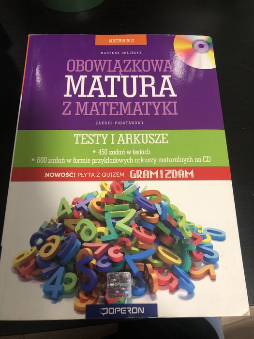 Ćwiczenia do matury matura z mateamtyki z zdaniami i arkuszami Operon