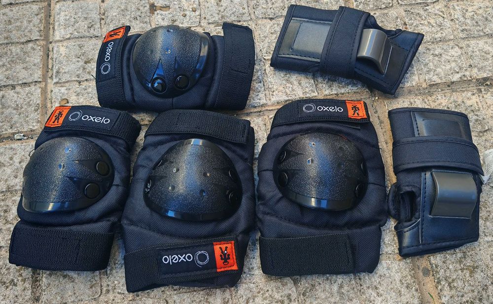 Proteções para prática de skate, patins e trotinete para criança