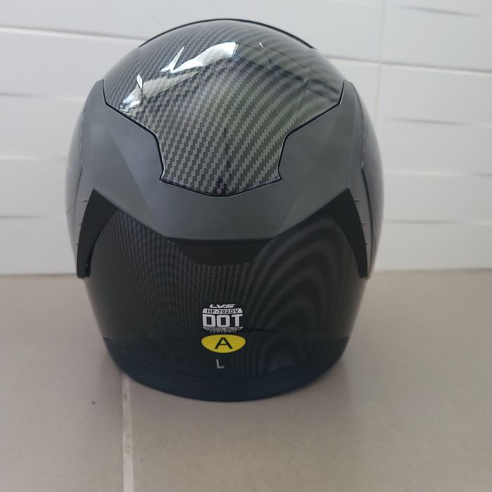 CapaCapacete LVS HF-702DV com Viseira Solar e Acabamento Carbono