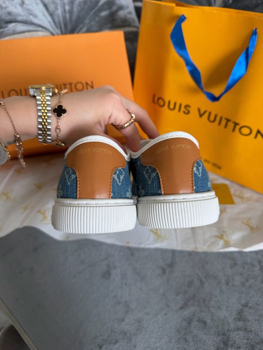 Кеды кроссовки Louis Vuitton джинсовые
