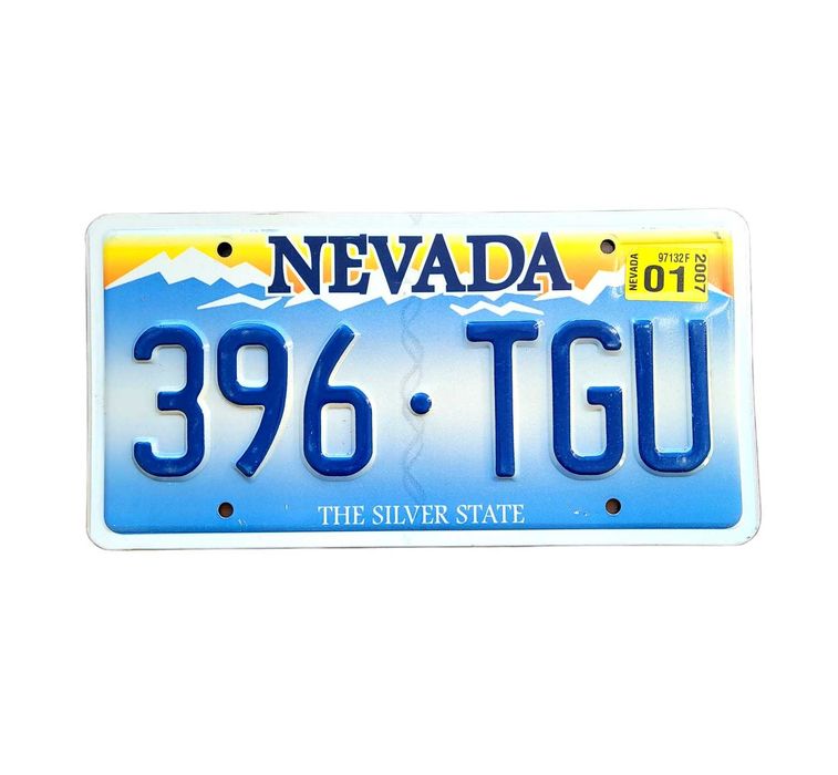 Nevada 2007 - oryginalna tablica rejestracyjna z USA