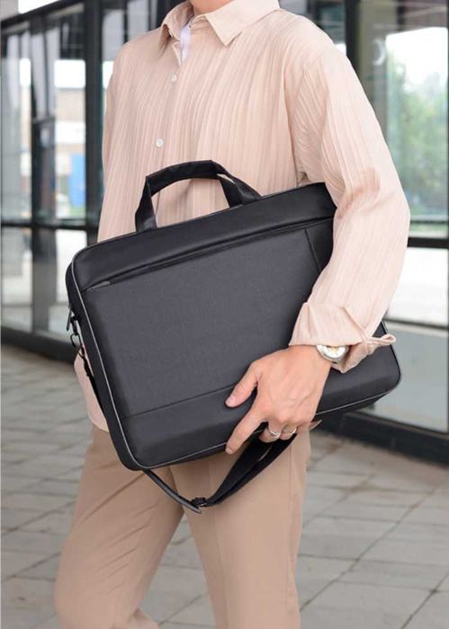 Сумка для ноутбука черная 15.6"-16" с плечевым ремнем и карманом