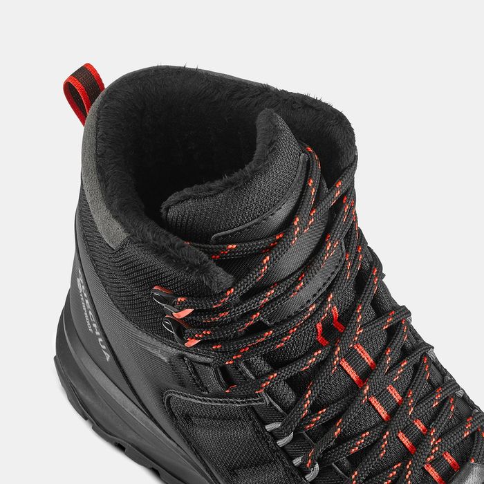 Botas de caminhada quentes e impermeáveis homem, MH500 Mid Preto