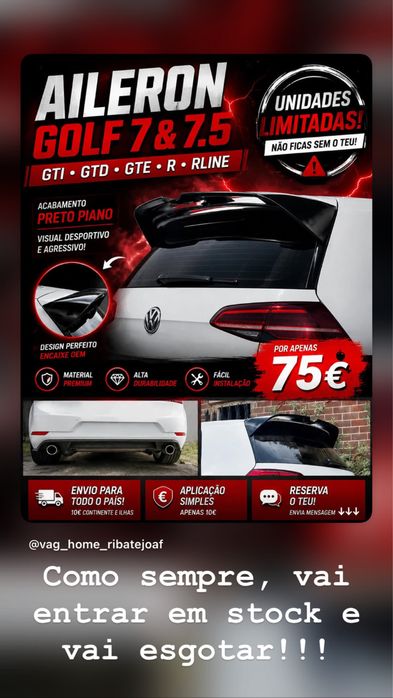 Aileron Spoiler Golf 7 Gti