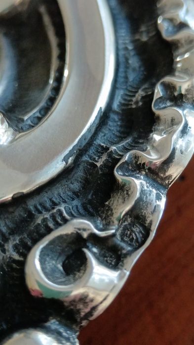 Salva em prata com 3 pés, 30 cm