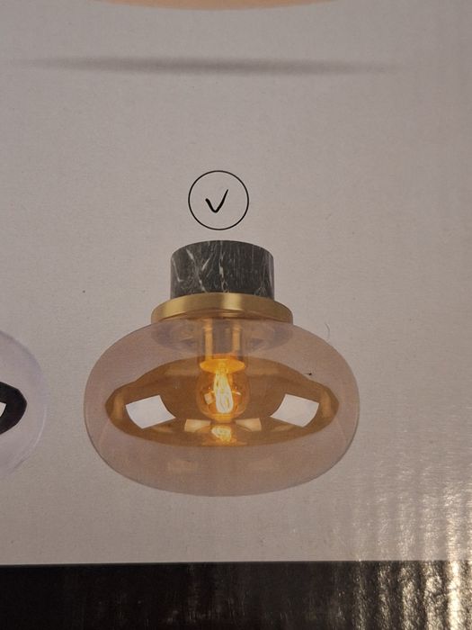 Lampa sufitowa kula, marmur
