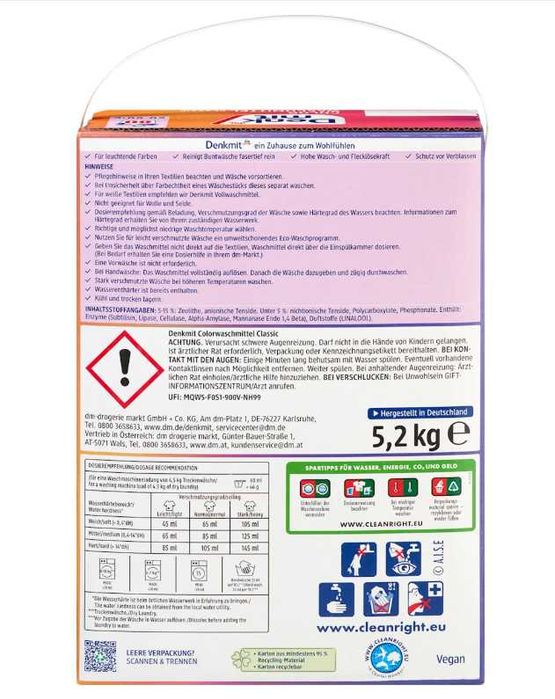 Denkmit Гель для прання кольорових тканин 20 прань, 1.1 л