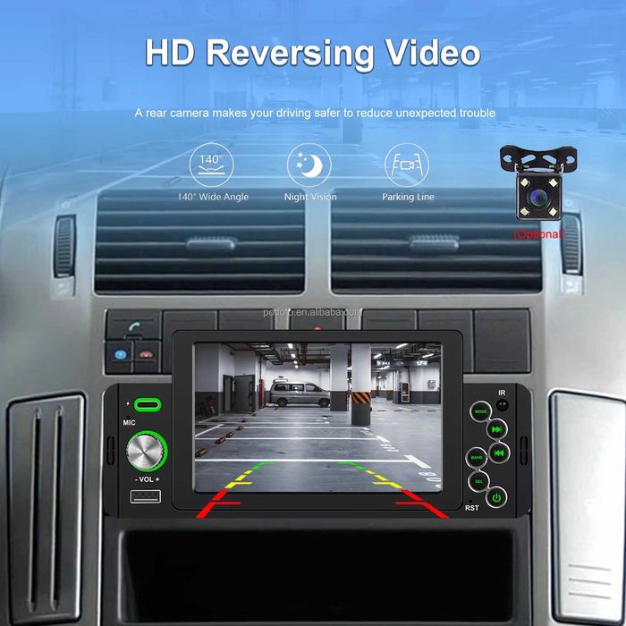 Rádio 1DIN | Ecrã 5" HD | CarPlay & Android Auto WIRELESS | Universal