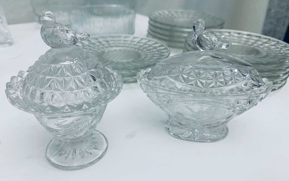 Mega Lote Loiça Vintage (30+ Peças) - Serviço de Mesa Vidro e Cristal