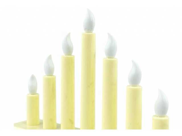 Świecznik Adwentowy LED Siedmioramienny BEŻOWY+BATERIE GRATIS